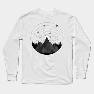 The Universe Moutain (BW Version) Long Sleeve T-Shirt